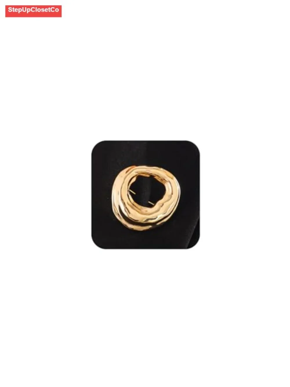 Chunky Gold Hollow Brooch Pin Geometric Y2K Statement Jewelry